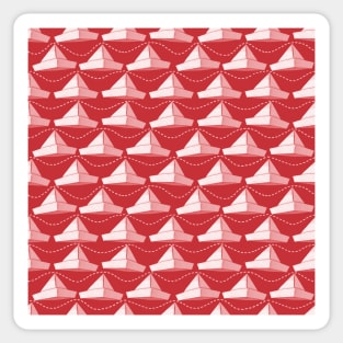 Paper Hats Pattern White Red Sticker